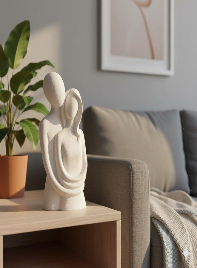 AABCO Ceramic Statue Romantic Couple, for Home Décor and Gifting Abstract Couple Sculpture Modern Ceramic Home Decor Figurine Hugging Couple Figurine - Image 1