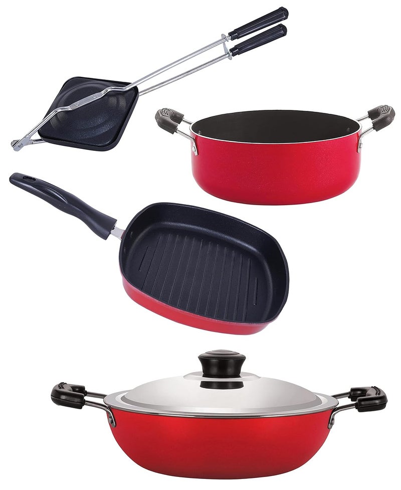 Nirlon Nirlon Non Stick Bpa Free Aluminium Kitchen Cooking Essential Set of 4 Pieces DKDM_GP245_HT_CS24  - Image 1