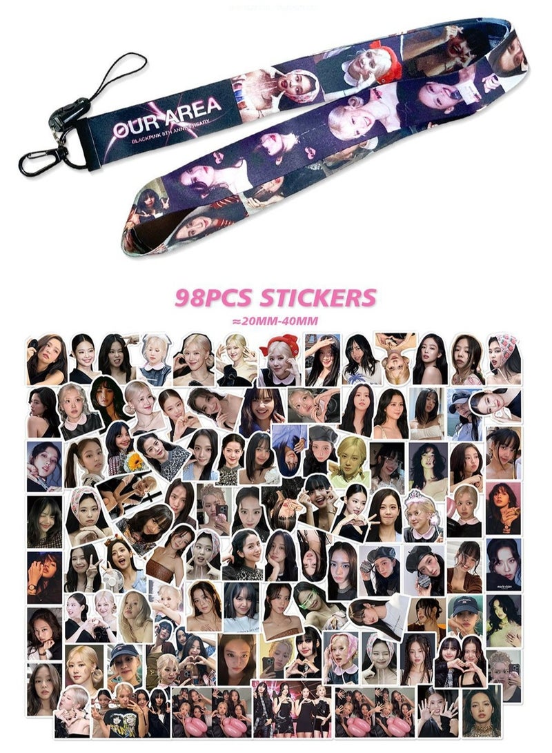 EHOME BLACKPINK 8th Anniversary Gift Box With Lomo Cards, Acrylic Stand, Hand Account Tape, Keychain, Lanyard, Stickers, Photo Card - Image 5