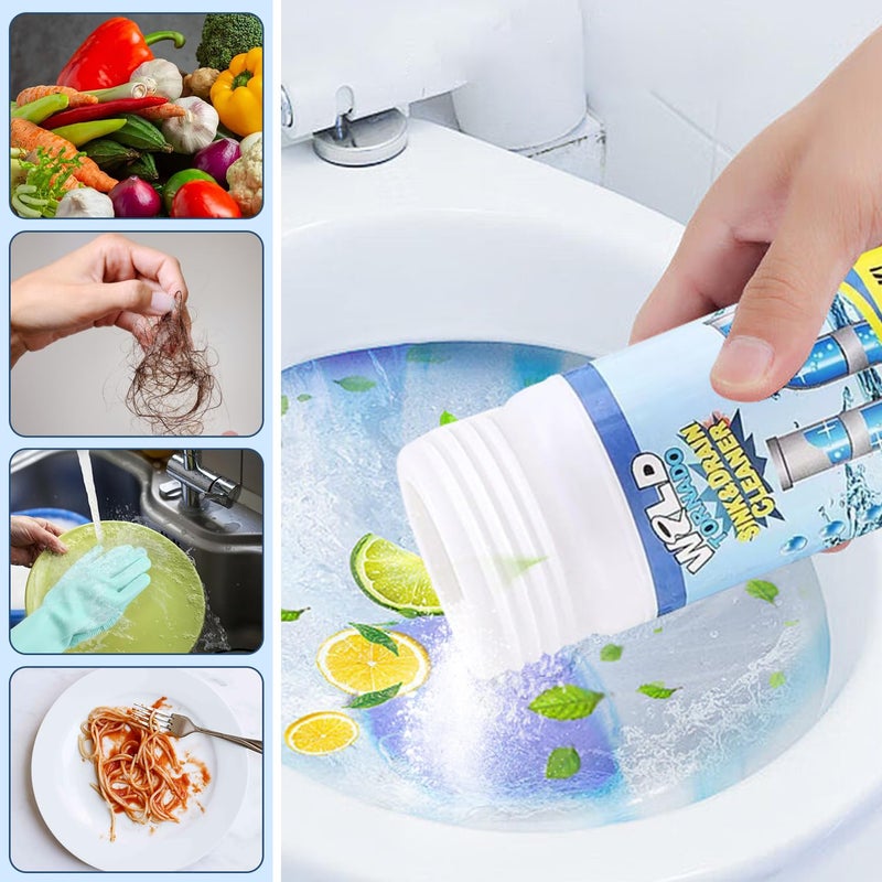 KLIFE Wild Tornado Pipe Dredge, Powerful Sink and Drain Cleaner Powder, Wild Tornado Sink and Drain Cleaner for Kitchen Toilet Pipeline Quick Cleaning Tool (2PCS) - Image 5