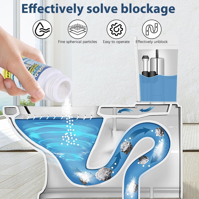KLIFE Wild Tornado Pipe Dredge, Powerful Sink and Drain Cleaner Powder, Wild Tornado Sink and Drain Cleaner for Kitchen Toilet Pipeline Quick Cleaning Tool (2PCS) - Image 3