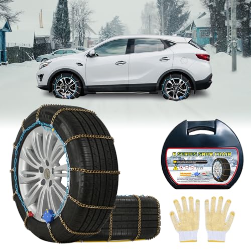 NEOCHIAEVO Auto Tightening Snow Chains Tire Chains, 1-Minute Quick Install, Twist-Link, Wear-Resistant, Universal for Car/SUV/Pickup Trucks, Multi-Weather Emergency Traction, Set of 2 (HLN-110, 3.9mm) - Image 1