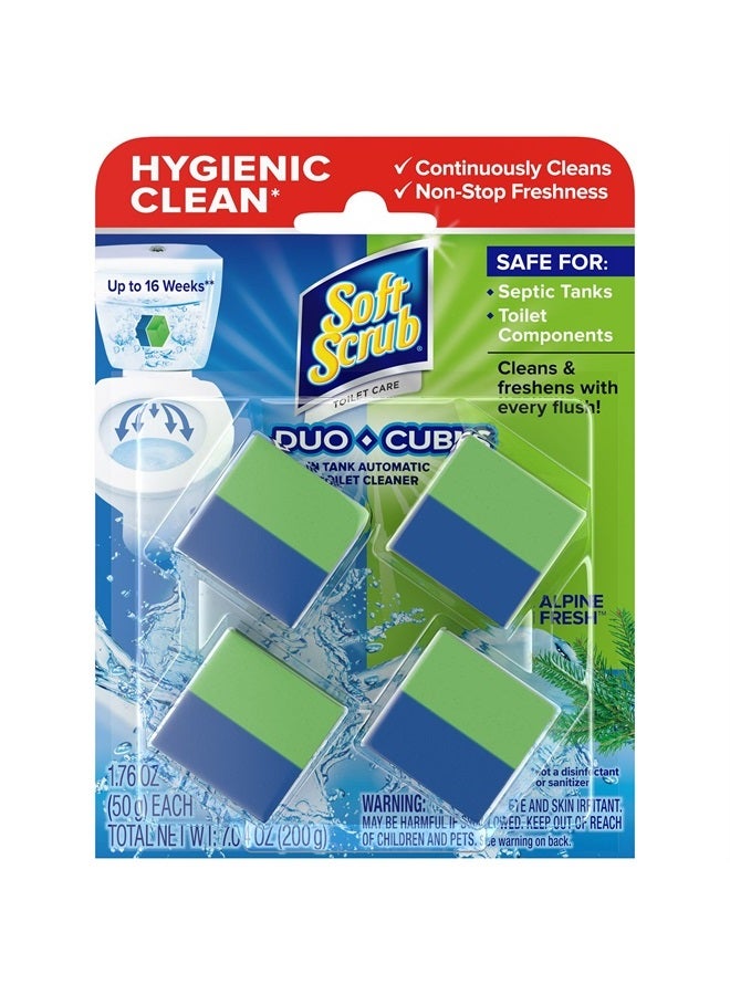 Soft Scrub in-Tank Toilet Cleaner Duo-Cubes, Alpine Fresh, 4Count - Image 1