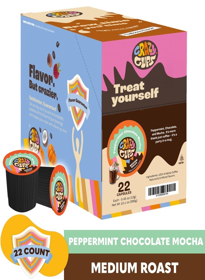 Crazy Cups Flavored Coffee for Keurig K-Cup Machines, Peppermint Chocolate Mocha, Hot or Iced Drinks, 22 Single Serve, Recyclable Pods - Image 3