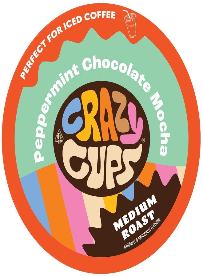 Crazy Cups Flavored Coffee for Keurig K-Cup Machines, Peppermint Chocolate Mocha, Hot or Iced Drinks, 22 Single Serve, Recyclable Pods - Image 1