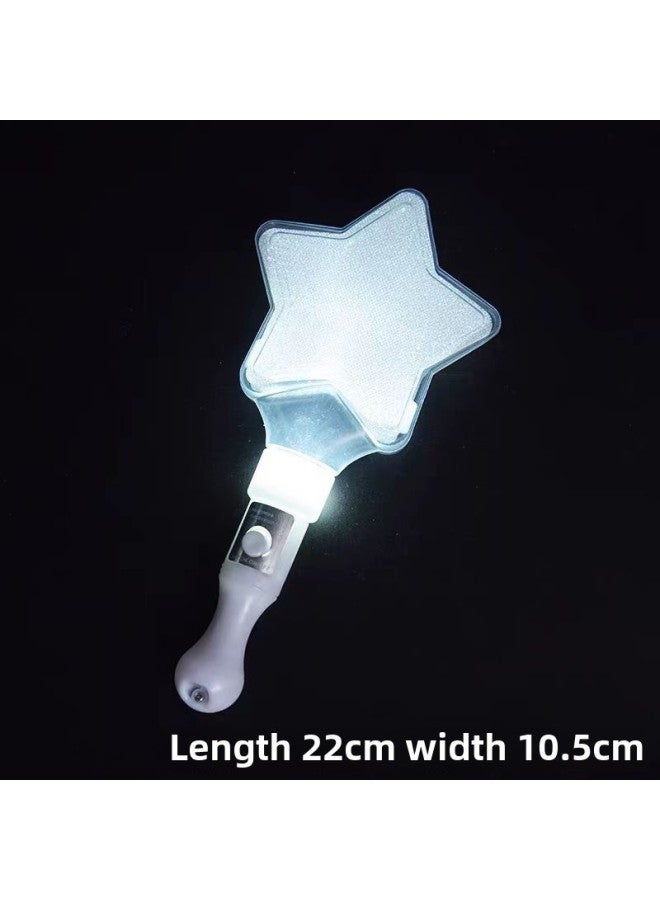 Short Flash Stick Love Stick Five-pointed Star Stick Short Luminous Stick Toy Concert Light Stick Can Be Advertised-Color:(White) Short Five-pointed Star Light Stick - Image 1