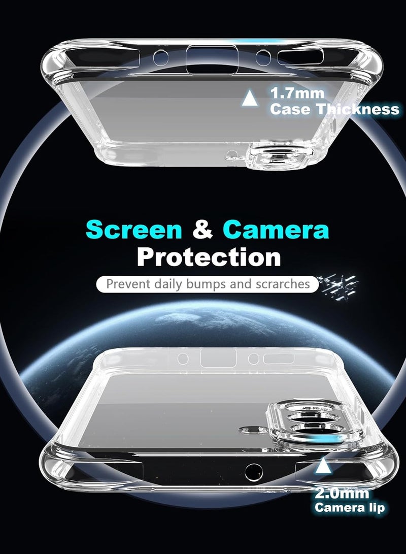 BORTONY Samsung Galaxy A16 Clear Case Cover Anti-Yellowing Shockproof Bumper Phone Cover With Screen Protector  9H Hardness Clear Glass 3in1 Camera Lens Protector for Samsung Galaxy A16 5G - Image 3