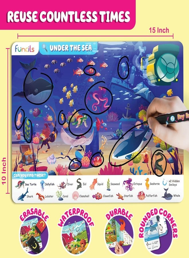 Funcils Search and Find for Kids & Toddlers - Preschool Learning Activity Book, Art and Craft Supplies, Seek Find Games, Birthday Gifts for Girls & Boys, Educational Toys for Ages 3, 4, 5, 6 Year Old - Image 4