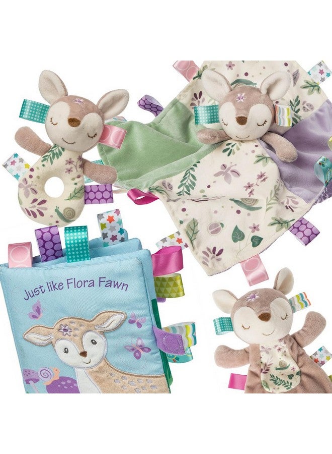 Taggies Soft Cloth Book with Crinkle Paper & Squeaker and Sensory Tags, 6 x 6-Inches, Flora Fawn - Image 2