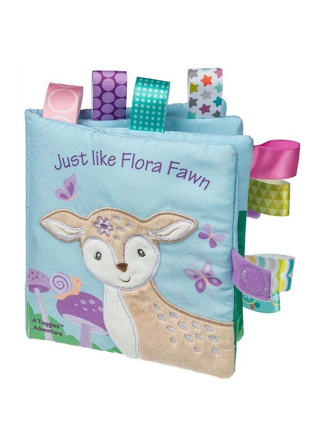 Taggies Soft Cloth Book with Crinkle Paper & Squeaker and Sensory Tags, 6 x 6-Inches, Flora Fawn - Image 1