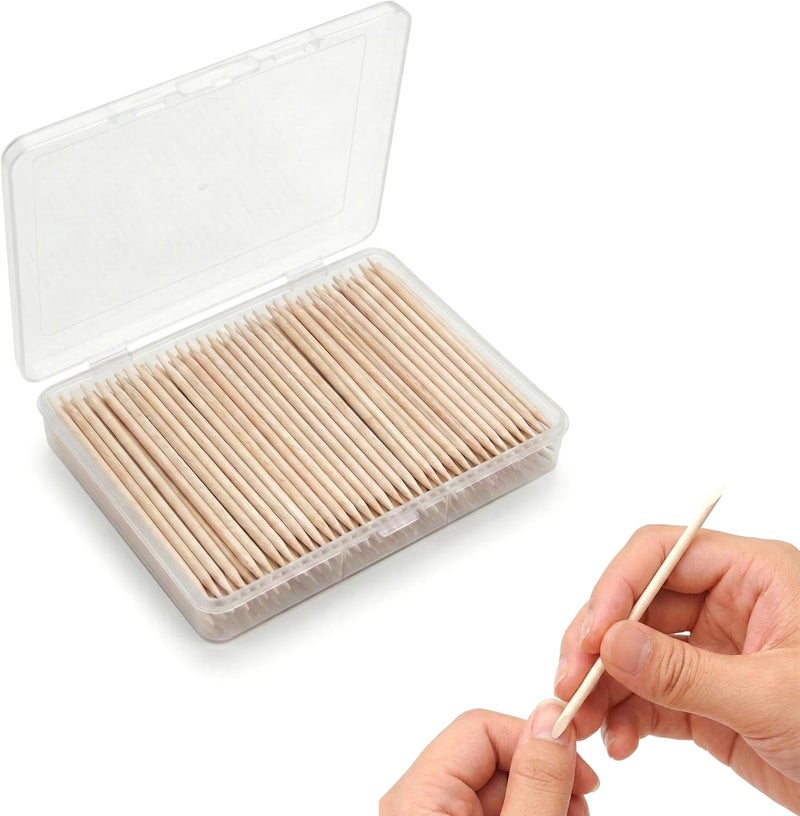 Sun&Beam Nails Wooden Orange Sticks for Nails, Cuticle Pusher & Remover, Double-Ended Nail Sticks for Gel Polish Removal & Nail Care (11.5 cm, 100 pcs) - Image 1