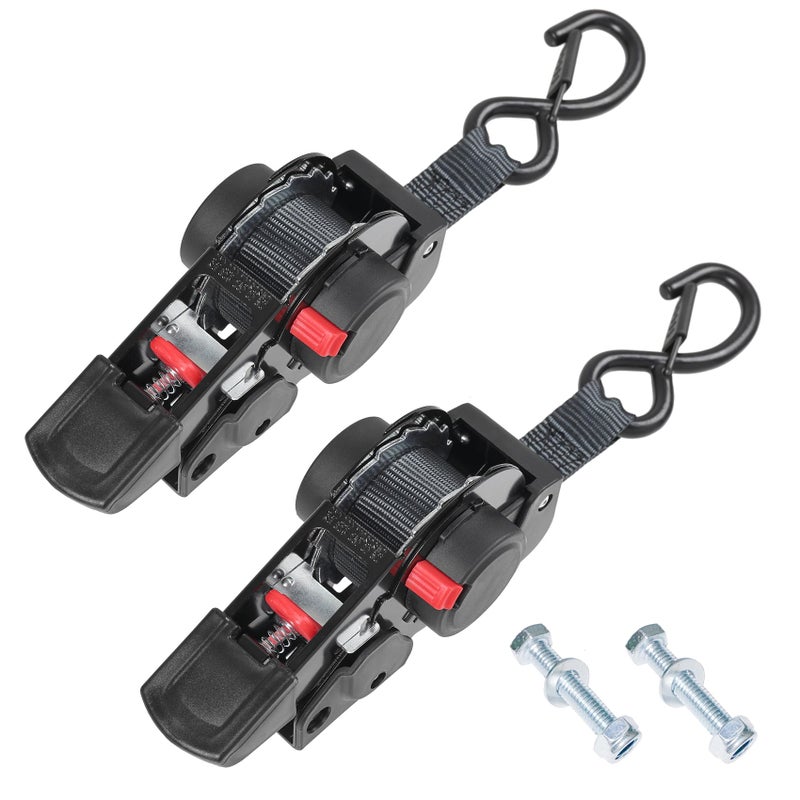 Ayaport Retractable Ratchet Straps 1 Inch X 6Ft Bolt-On Tie Down Straps To Trailer - 1410Lbs Break Strength  Heavy Duty Trailer Strap For Cargo  Boat  Jet Ski  Motorcycles  Atv - Image 1