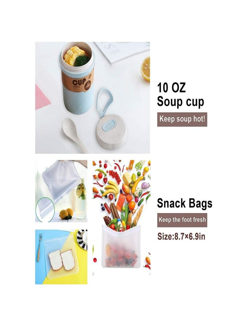 Bento Box Kit, Japanese Lunch Box 3 in 1 Compartment, Leakproof 3 Layer Lunch Container for Kids and Adults