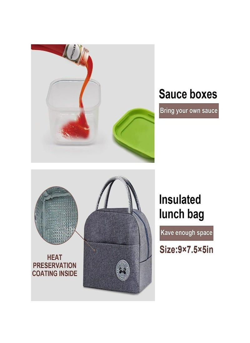 Bento Box Kit, Japanese Lunch Box 3 in 1 Compartment, Leakproof 3 Layer Lunch Container for Kids and Adults