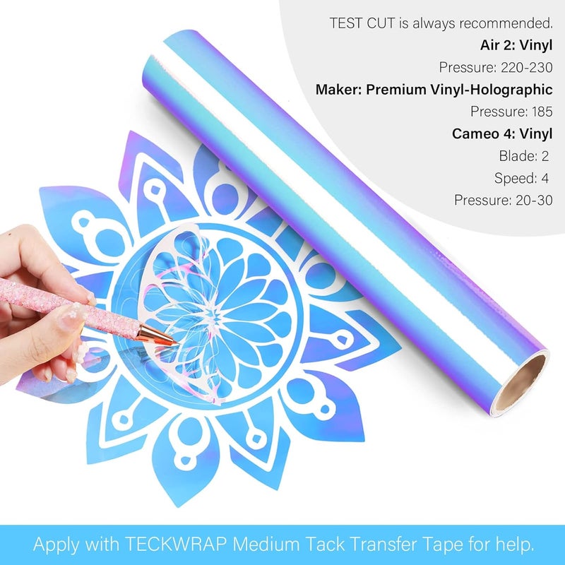 TECKWRAP (Opal White) - Holographic Chrome Craft Vinyl 0.3m x 1.5m, Opal White - Image 1