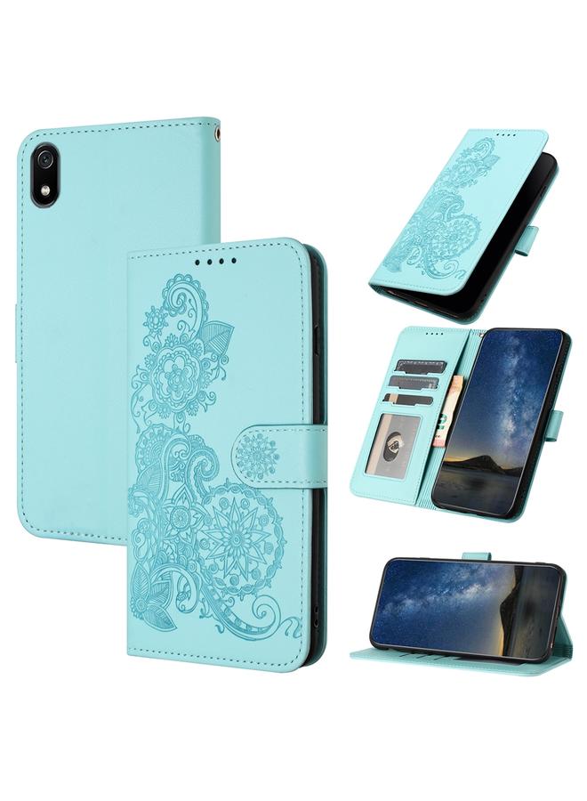 The Bros Case For Xiaomi Redmi 7A Datura Flower Embossed Flip Leather Phone Case