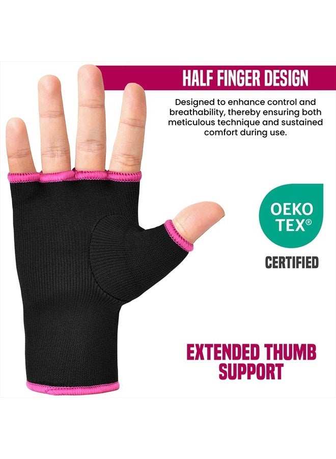 Rdx Boxing Hand Wraps Inner Gloves Men Women, Half Finger Elasticated Bandages, Under Mitts Fist Protection, Muay Thai, Kickboxing, MMA, Martial Arts Speed Bag Punching Training - Image 5