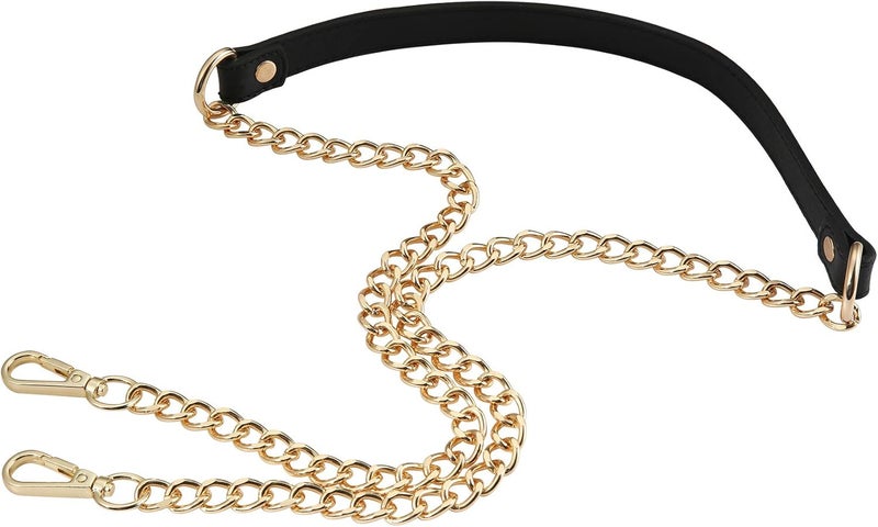 UTreers Purse Chain Strap Crossbody Bag Chains Strap Handbag Chain Replacement Leather Chain Straps 47.2" - Image 1