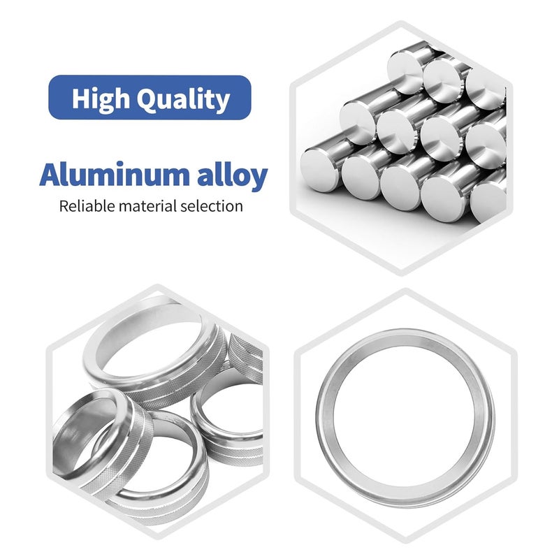 RT-TCZ for Silverado Radio AC Control Knobs Cover Trim Rings Silver for Chevy Silverado Suburban GMC Sierra 2014-2018 Silver Interior Accessories 8pcs - Image 3