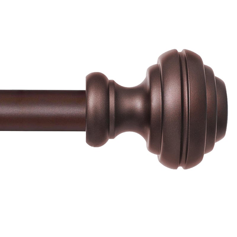 Bronze Curtain Rods for Windows 66120 inch34 inch Heavy Duty Adjustable Decorative Curtain Rod with Modern FinialsWindow Rods for Bedroom Living RoomPatio and Kitchen