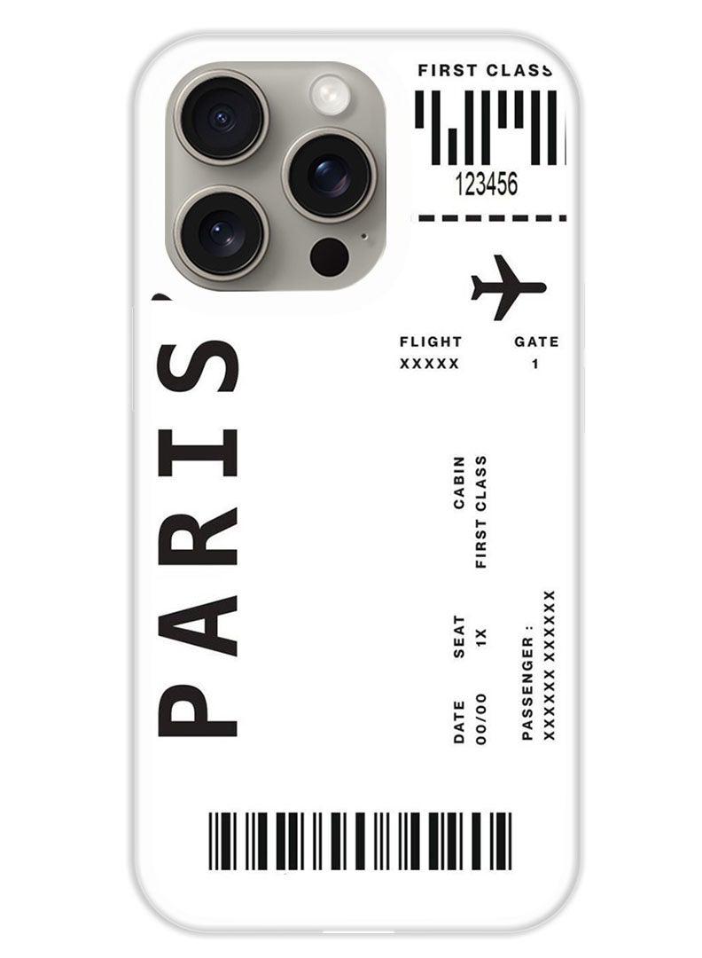 Theodor Protective Case Cover For APPLE IPHONE 15 Pro Max Paris Pass (White Bumper) - Image 1