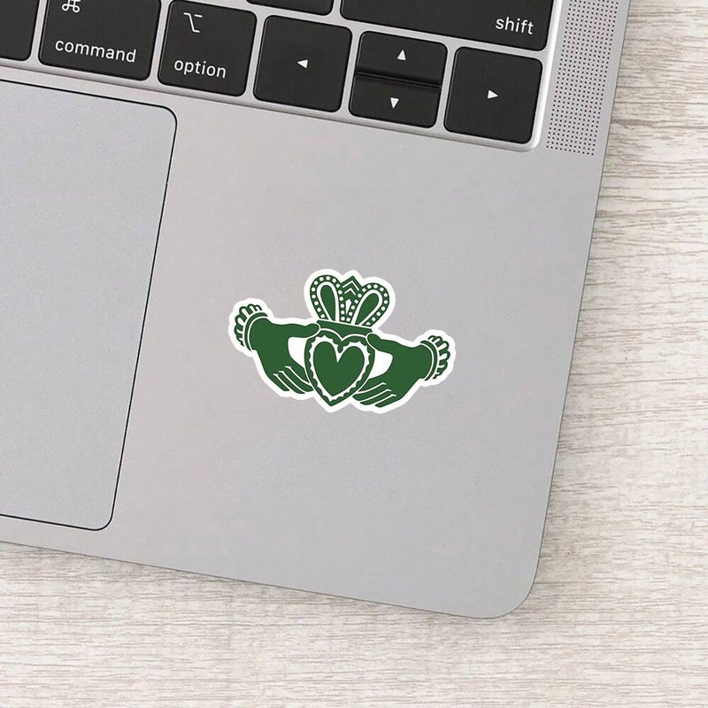 Claddagh Symbol Irish Green PVC Sticker 3 Inch Multicolor Celtic Decal - Image 4