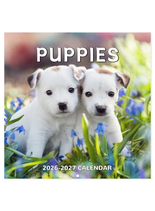 Chambom 2026-2027 Calendar - 18-Month Wall Calendar 2026-2027 Dog Calendars from Jan. 2026 - Jun. 2027, Calendar 2026 with Unruled Blocks, Holidays, 12" x 24"(open), Wall Calendars - Puppy - Image 1