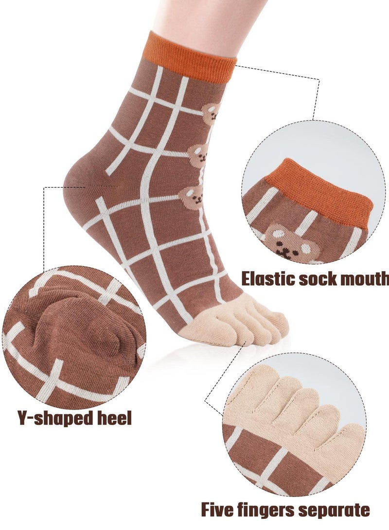 KASTWAVE 6 Pairs Women's Toe Socks Low Cut Running Separated Toe Socks Five Toe Socks for Ladies Casual - Image 3