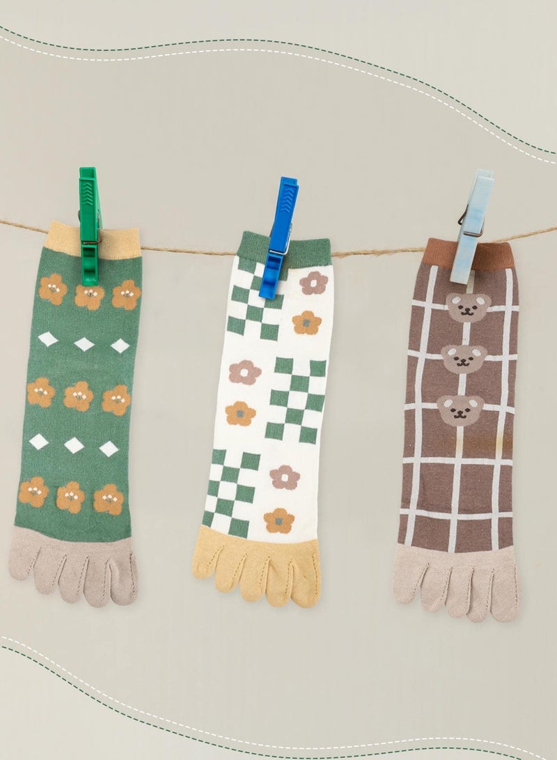 KASTWAVE 6 Pairs Women's Toe Socks Low Cut Running Separated Toe Socks Five Toe Socks for Ladies Casual - Image 5