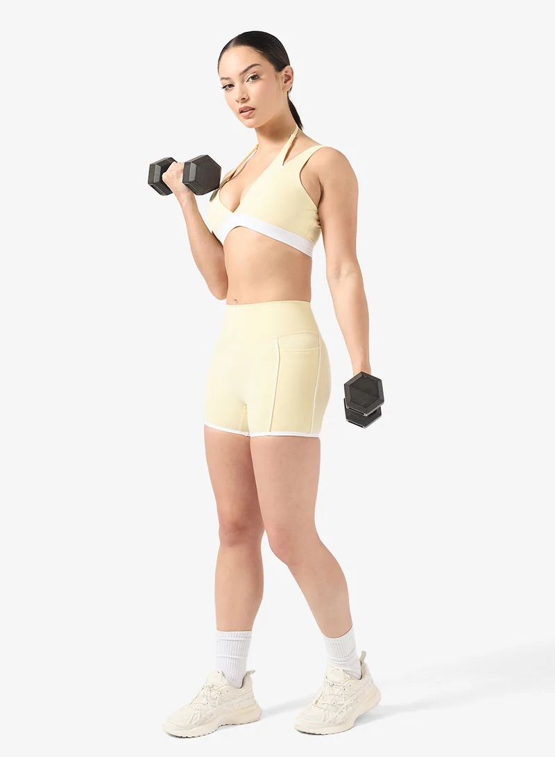 FRWD  Contrast Trim Detail Sports Bra & Short Set for Women | Best Price UAE