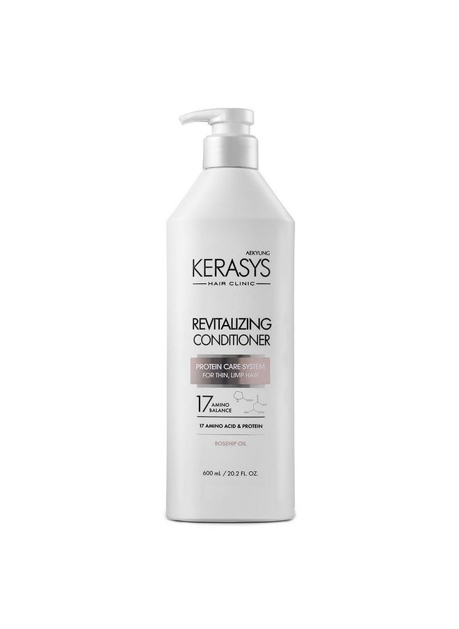 Kerasys - Hair Clinic Protein Care System For Thin Limp Hair Rosehip Oil Revitalizing 20.2 Fl Oz / 600 Ml (Conditioner 1-Pack) - Image 1