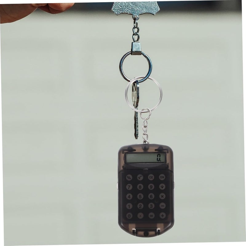 PRETYZOOM 3Pcs Mini Calculator with Transparent Shell Keychain Charm for Students and Office Use Portable Efficient and Stylish for Daily Calculations - Image 4