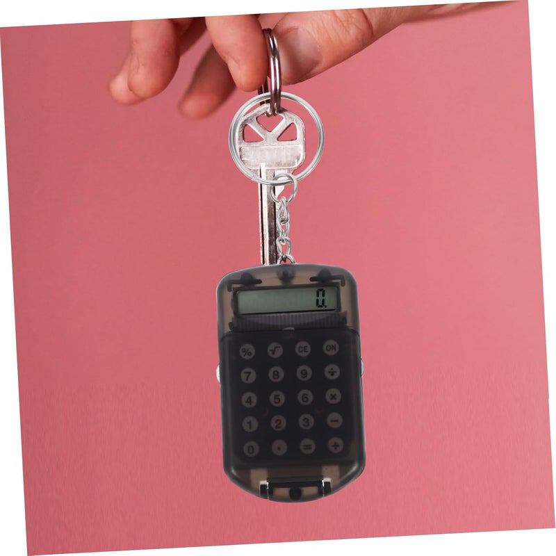 PRETYZOOM 3Pcs Mini Calculator with Transparent Shell Keychain Charm for Students and Office Use Portable Efficient and Stylish for Daily Calculations - Image 5