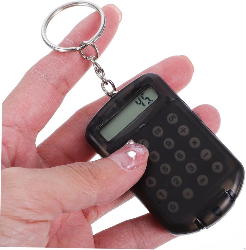 PRETYZOOM 3Pcs Mini Calculator with Transparent Shell Keychain Charm for Students and Office Use Portable Efficient and Stylish for Daily Calculations - Image 2