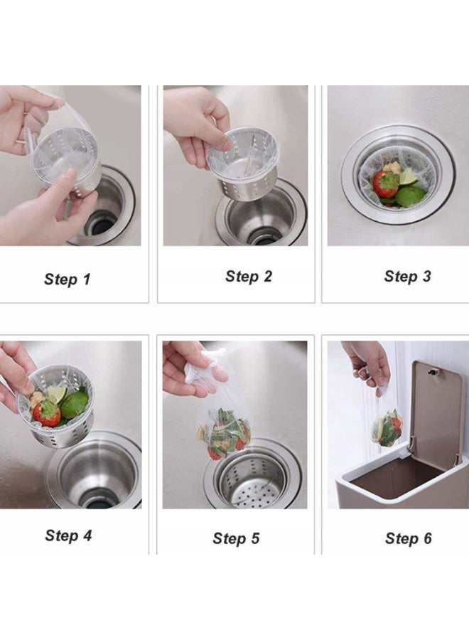 Anmi 200 PCS Disposable Sink Strainer Bags, Kitchen Drain Filter Nets & Mesh Bags | For Collecting Food Waste, Leftovers, Garbage | Clog Prevention - Image 4