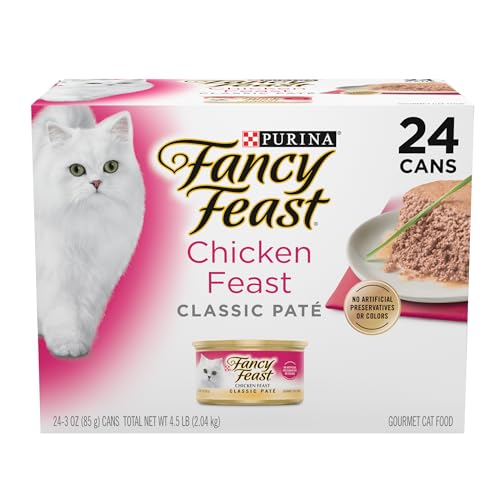 Fancy Feast Chicken Feast Classic Pate Collection Grain Free Wet Cat Food Multi-Pack - (Pack of 24) 3 oz. Pull-Top Cans - Image 1
