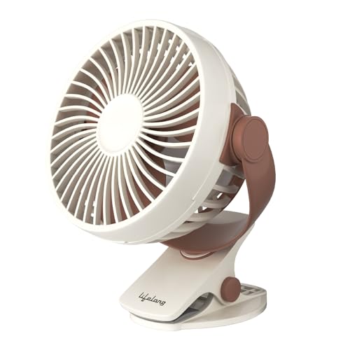 Lifelong Portable USB Fan with 3 Speeds | Up to 5-hours Battery Backup | Type-C Charging, 2000mAh Battery, Overcharge Protection, Silent Operation & Compact Design (LLUSBCF03, Mocha Brown) - Image 1