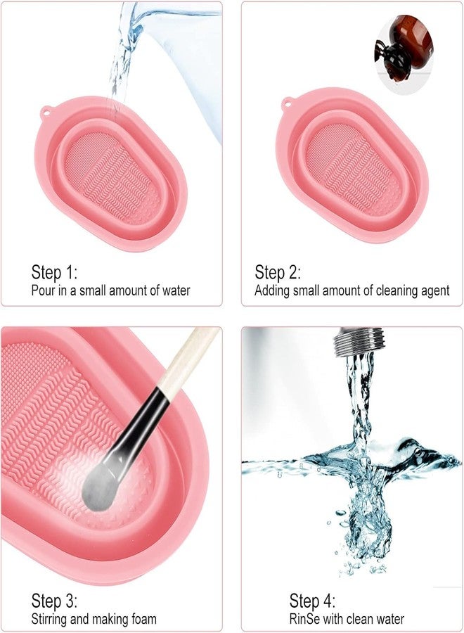 Feelon مجموعة فرش مكياج فيلون، 9 قطع، فرش مكياج صناعية فاخرة، بودرة، كريم أساس، كونتور، أحمر خدود، كونسيلر، ظلال عيون، دمج، محدد عيون (بنفسجي) - Image 4