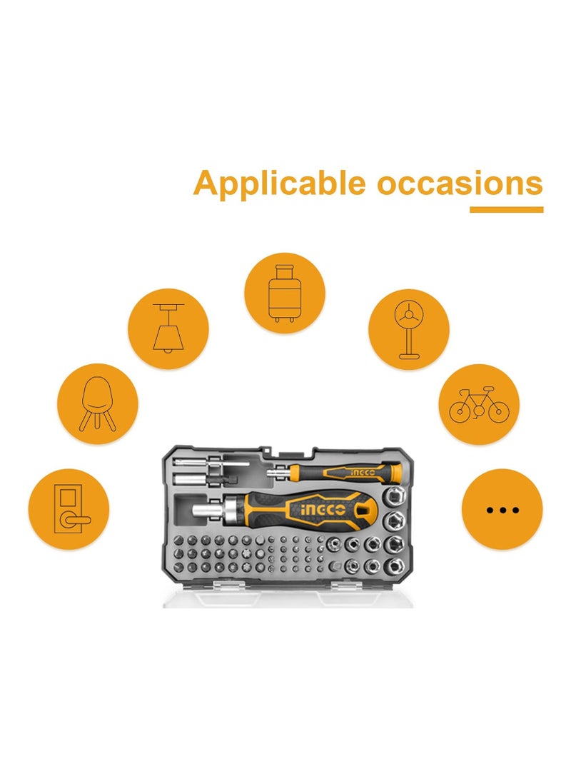 INGCO 55 Pcs Screwdriver Bits Set, Precision Screwdriver Set with Ratchet Wrench and Bits Magnetic Driver Kit Professional Electronics Repair Tool Kit for... - Image 3