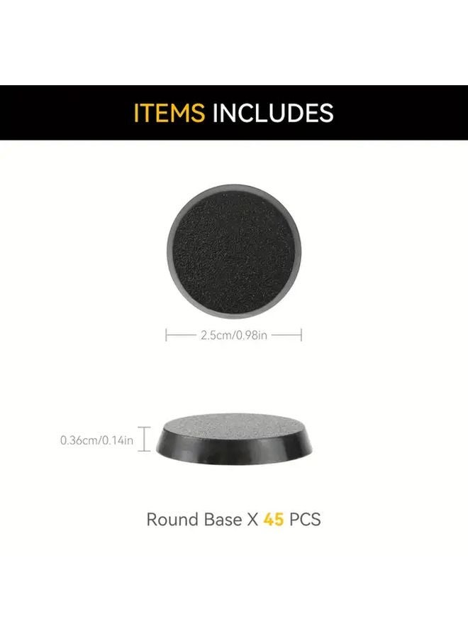 45pcs Clear Acrylic Miniature Bases 25mm 28 5mm 32mm Circular Figure Display Stands - Image 3