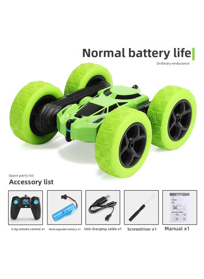 Children's Remote Control Car Rc Gesture Induction Explosion Wheel Rollover Double-sided Stunt Car Four-wheel Drive Off-road Vehicle Toy Cross-border-Color:828a Double-sided Special Car Green-Proportion:Single Battery  - Image 1