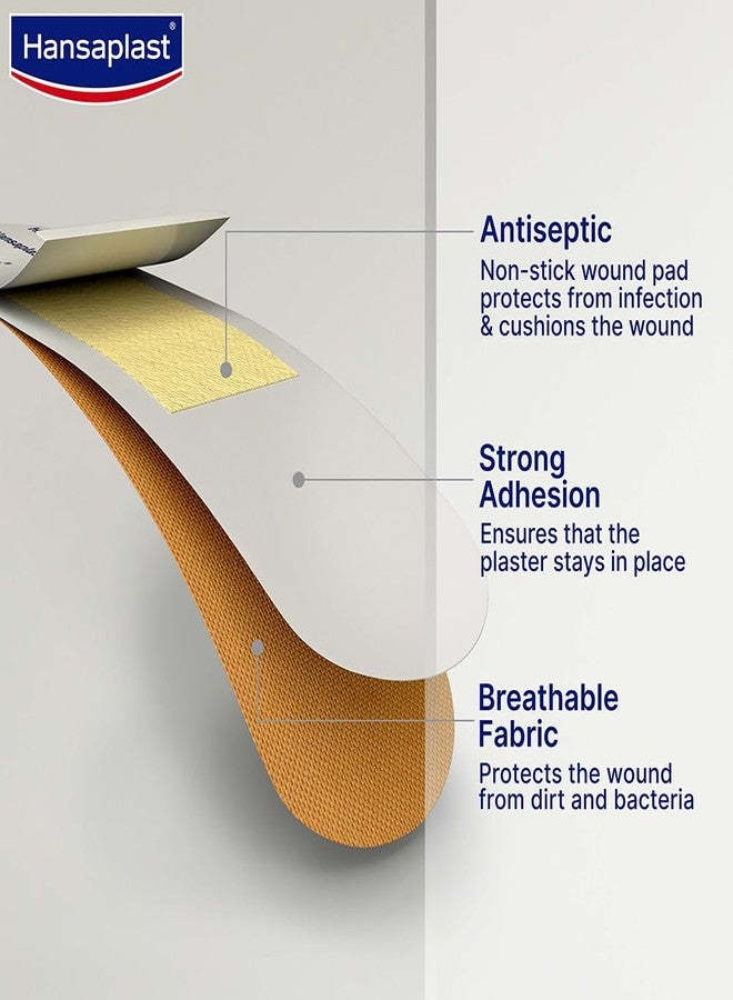 Hansaplast Antiseptic Regular Bandage for Cuts & Wounds | 10 strips | Pack of 12 | Breathable fabric | First Aid | Protects Against Dirt and Bacteria | For Kids & Adults - Image 3