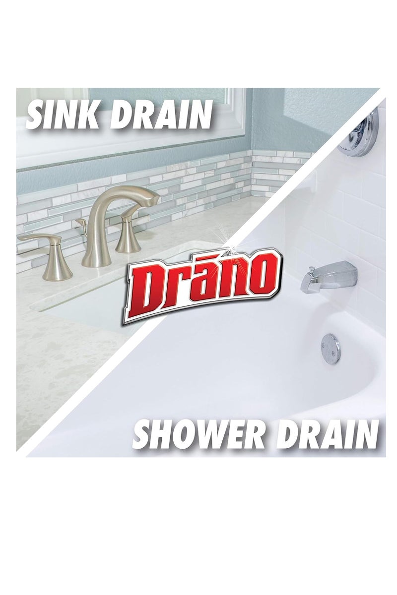 درانو مزيل انسداد المصارف ماكس جل ومنظف، يفتح ويزيل الشعر وبقايا الصابون والانسدادات وغيرها من الدشات والمغاسل، سعة 3.8 لتر - Image 2