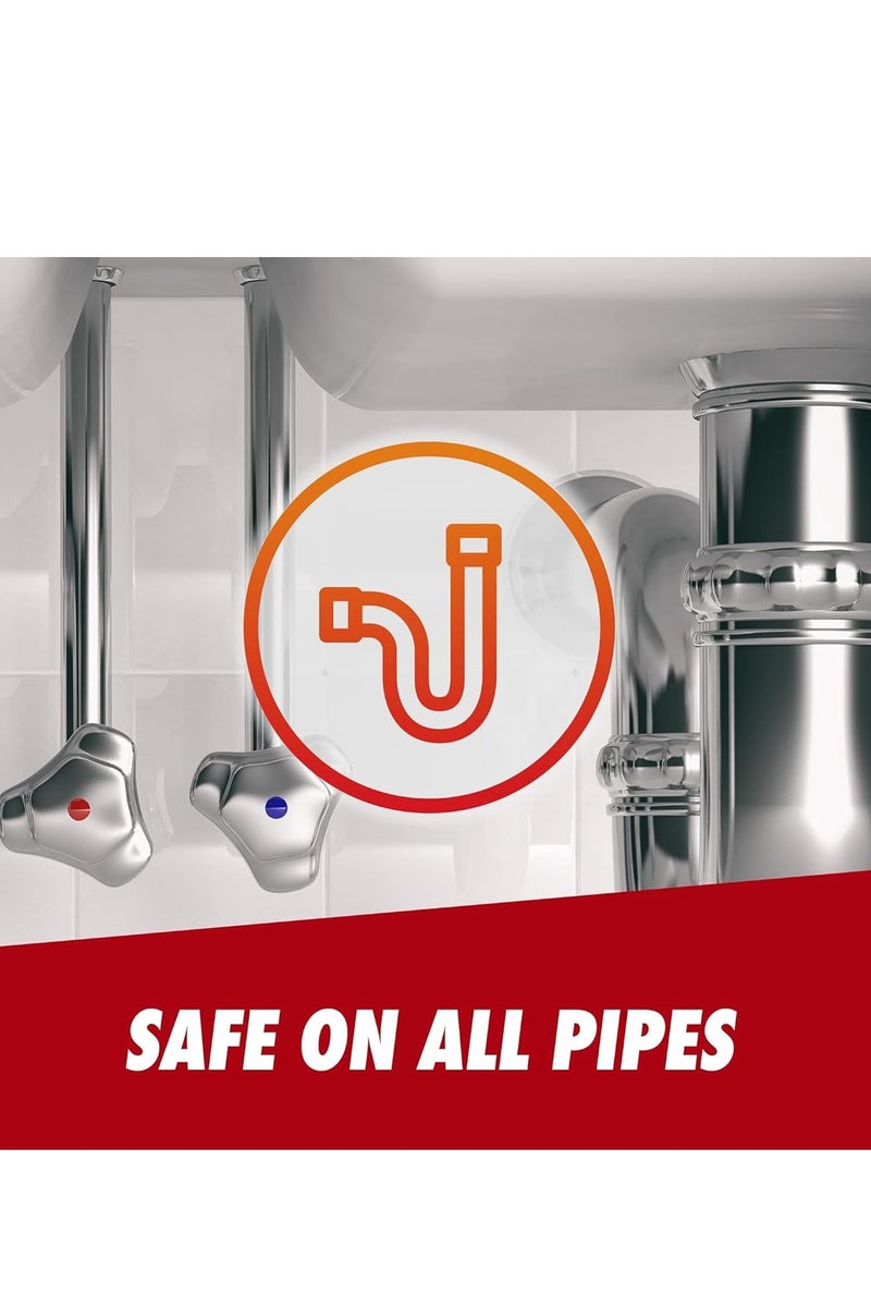 درانو مزيل انسداد المصارف ماكس جل ومنظف، يفتح ويزيل الشعر وبقايا الصابون والانسدادات وغيرها من الدشات والمغاسل، سعة 3.8 لتر - Image 3