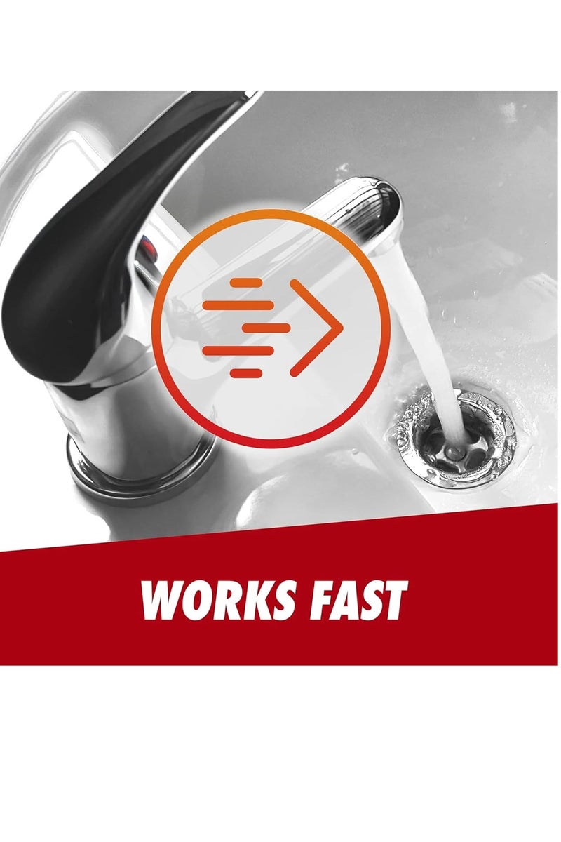 درانو مزيل انسداد المصارف ماكس جل ومنظف، يفتح ويزيل الشعر وبقايا الصابون والانسدادات وغيرها من الدشات والمغاسل، سعة 3.8 لتر - Image 4