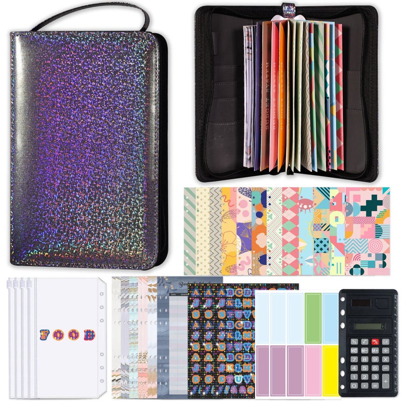 A6 Pu Leather Budget Binder Planner With Zipper Pockets Cash - Image 4