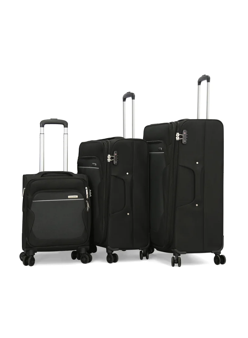 ترافلايت travelite softside luggage trolley bag 3 pieces set,black