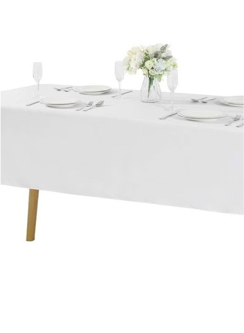 يا إلهي مفرش طاولة أبيض مقاوم للزيوت 1.45 × 1.8 م - قماش غطاء طاولة مقاوم للبقع وقابل للغسل لحفلات الزفاف والمطاعم والمنزل | طاولة ممتازة قابلة للتمدد لحفلات البوفيه والعشاء - Image 5