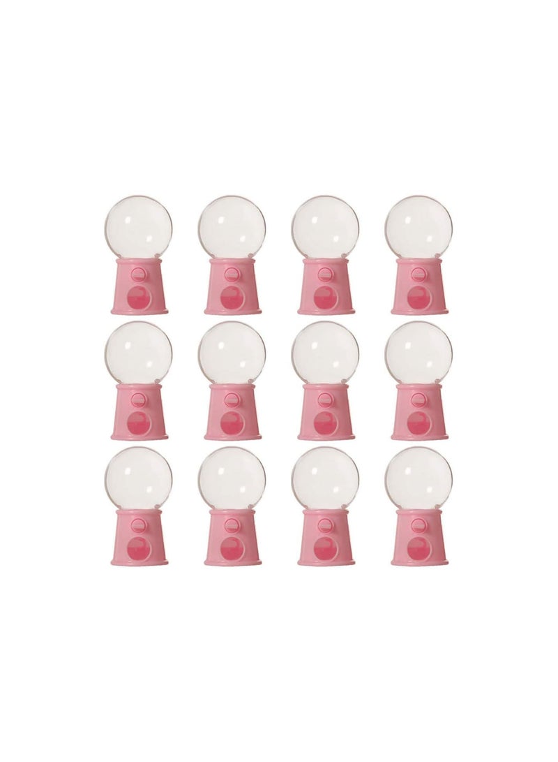 GGOOT Arcade Machine 12pcs Mini Candy Machine Toy Classic Gumball Machine Mini Candy Dispenser Toy Candy Catcher Machines Toys Party Favors for Kids (Pink) Vending Machine - Image 3
