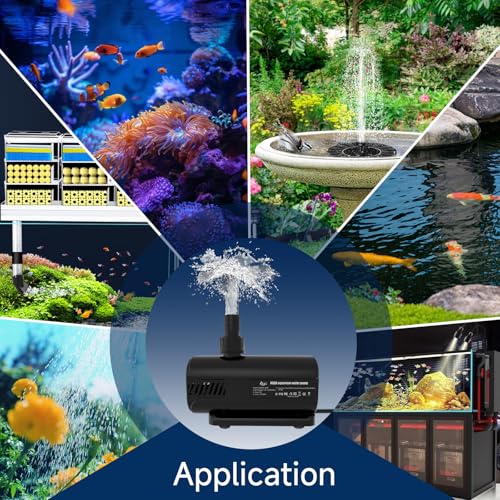 AQQA Aquarium Water Pump,Controllable Return Pump with LCD Display,Constant Flow Mode+Wave Making Mode+Feeding Mode,Submersible and inline Sump pump Pond Pump for Freshwater Saltwater (100W) - Image 5